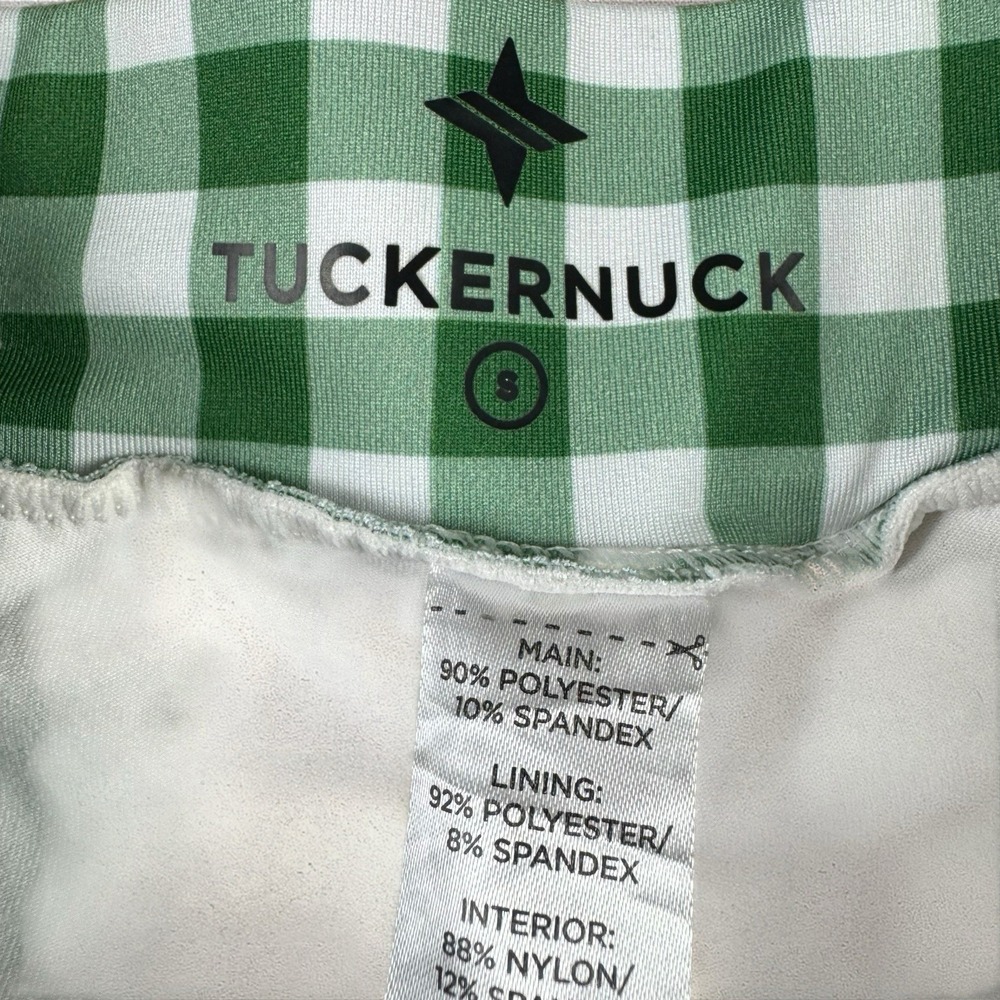 TNUCK Sport Tuckernuck Tennis Skirt Green White Gingham Check Plaid Size Small - Picture 5 of 8